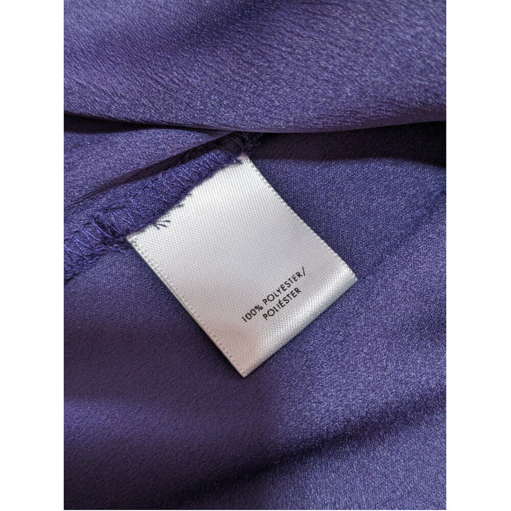 Ann Taylor Top Womens Small Petite Blue Long Flare Sleeve Pleated BOHO Work - Picture 4 of 9